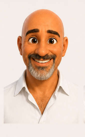 Mikki in a white shirt and black trousers, smiling